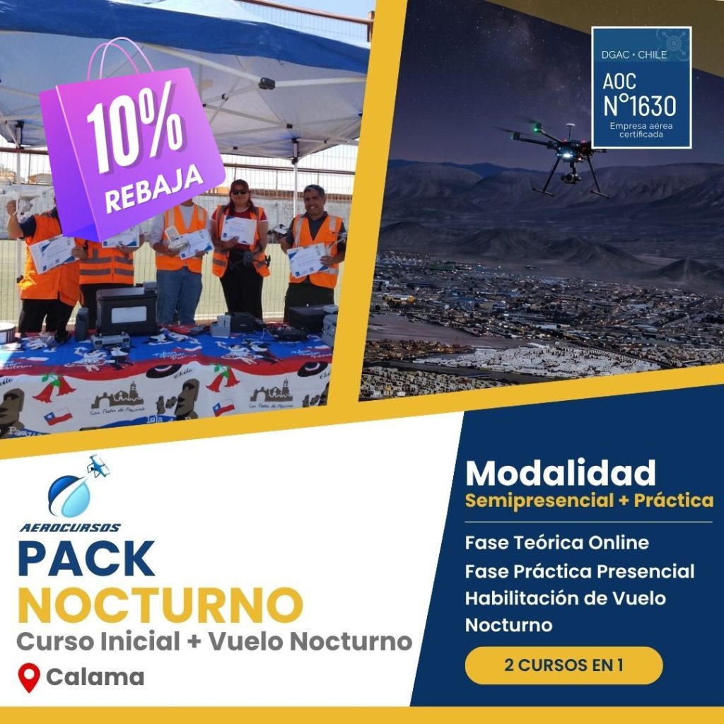 Pack Credencial DGAC y Vuelo Nocturno VNOC - Calama